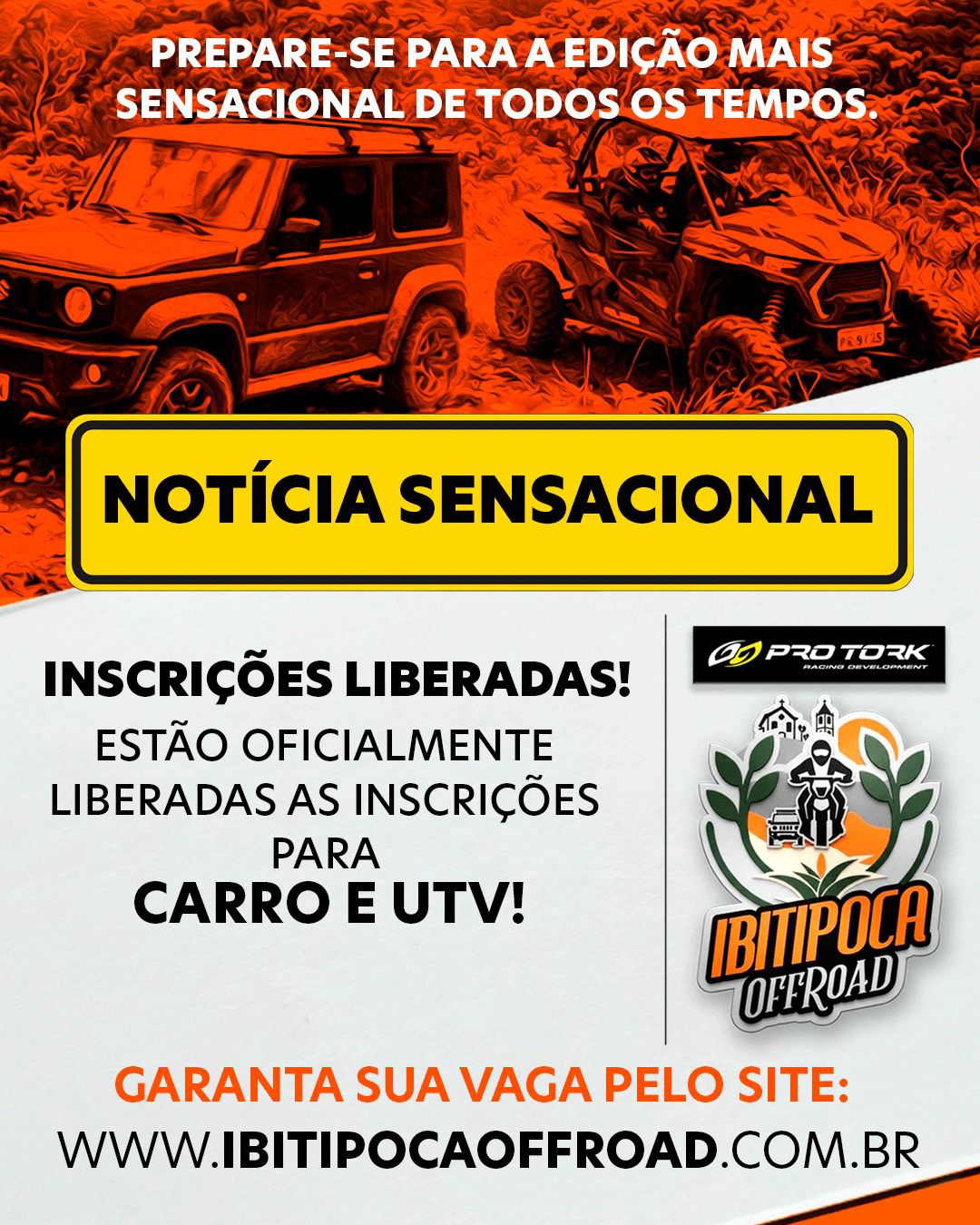 CARROS E UTVs: inscrição liberada, com promoção