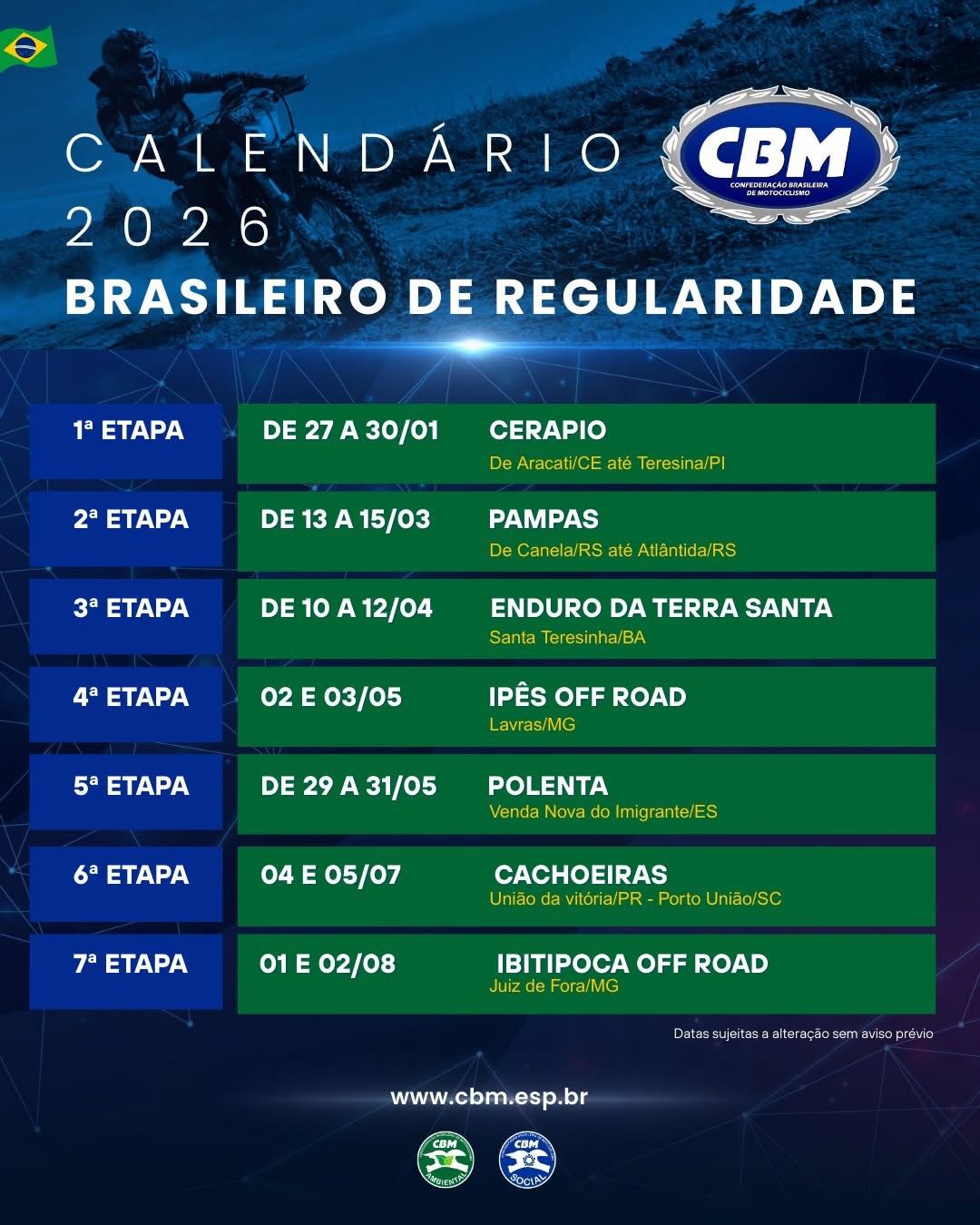 Vai começar! Cerapió abre e IOR fecha o regularidade 2026